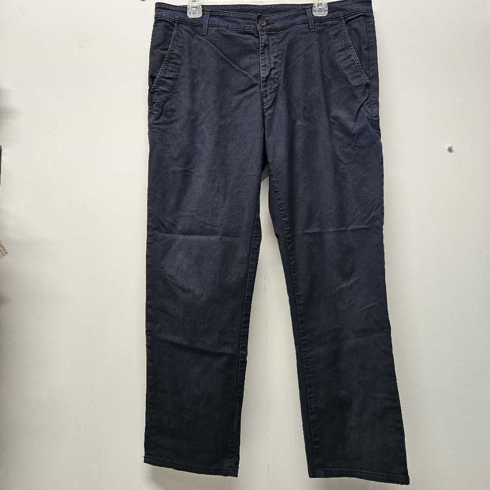 AG Adriano Goldschmied The Slim Khaki Slim Leg Pants Size 36R Navy Casual